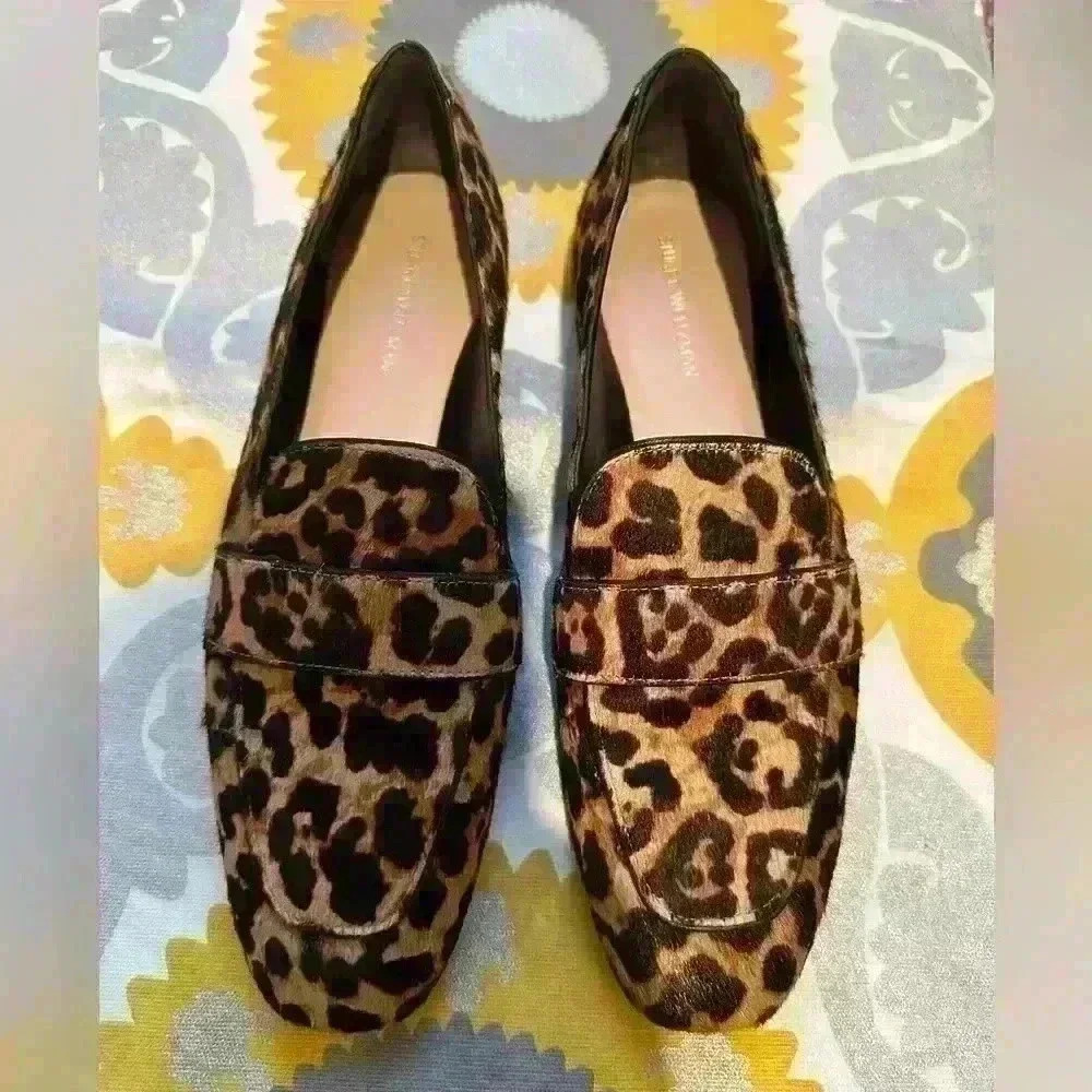 STUART WEITZMAN Marlon Genuine Hair Loaf size 8 women’s leopard